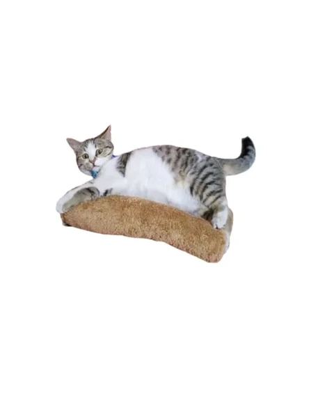 30 cm Peluş Kedi Sarılma Yastığı, Otlu ve Kahverengi ürün görseli 1