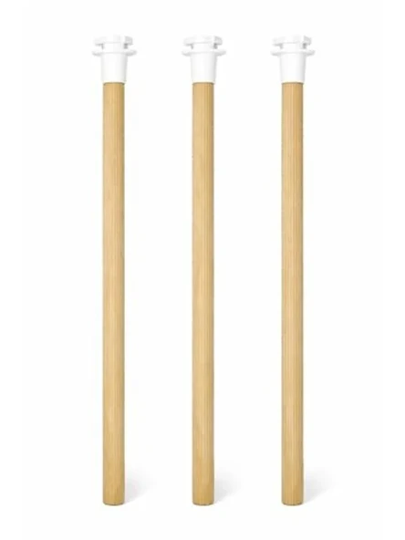 Ahşap Kuş Tüneği, 3'lü Tırtıklı Set, 25 cm Boyunda ürün görseli 1