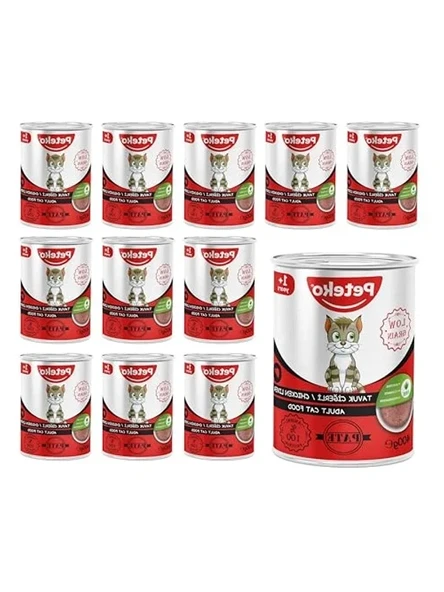 400 gramlık tavuk ciğerli pate, 12 adet paketlenmiş kedi maması ürün görseli 1