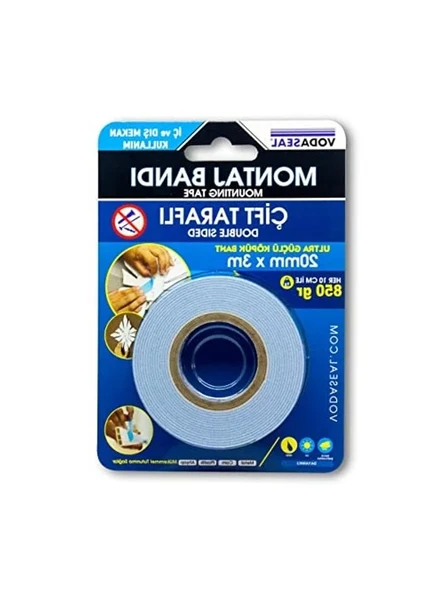 Çift Taraflı Montaj Bandı, 20mm x 3m Boyutlarında ürün görseli 1