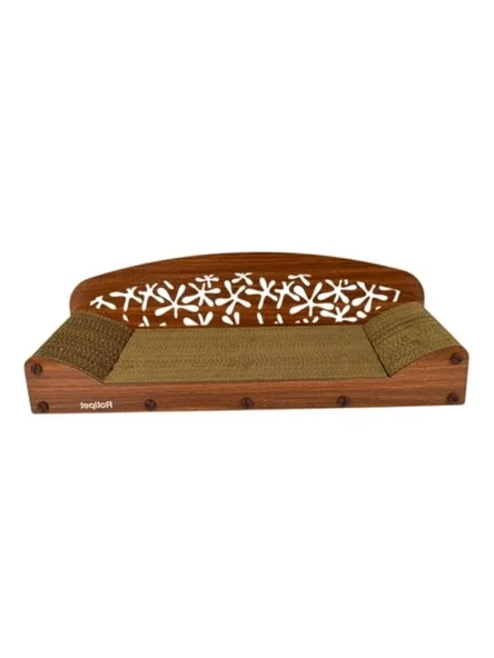 Çift katlı karton kedi tırmalama koltuğu, 68x25x20 cm, ceviz ürün görseli 1