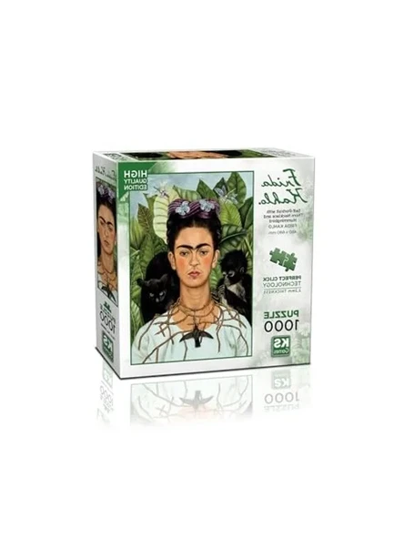 1000 Parça Frida Kahlo Temalı Puzzle, Kendi Portresi Tasarımı ürün görseli 1