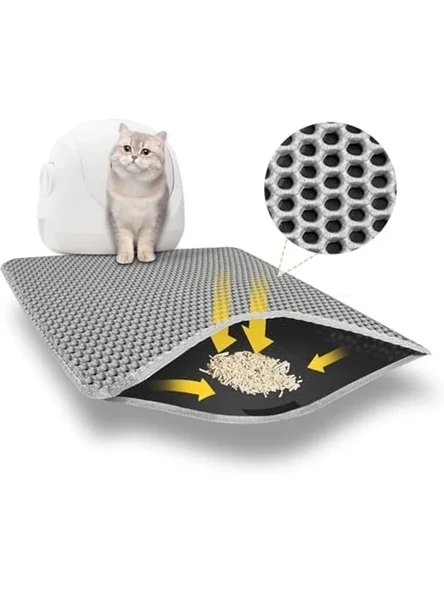 65x45 cm Kedi Kumu Paspası, Elekli Tasarım ile Kolay Temizlik ürün görseli 1
