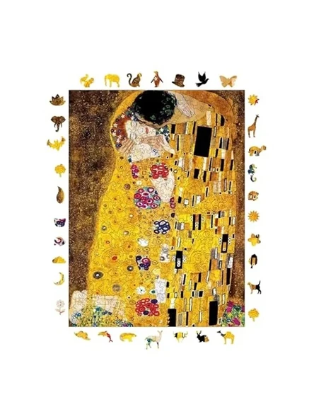 Ahşap Puzzle - Klimt Temalı, 450 Parça, 29 x 39 cm ürün görseli 1