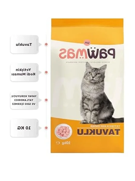 Yetişkin Kedi Maması Tavuklu, 10 Kilogramlık Torba ürün görseli 1