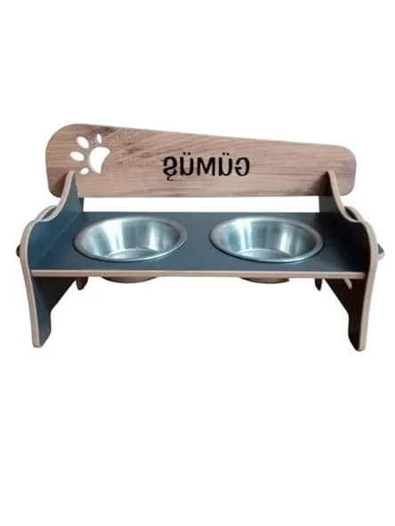Paslanmaz Çelik Kedi ve Küçük Köpek Mama Kabı - Kademeli ve Eğimli ürün görseli 1