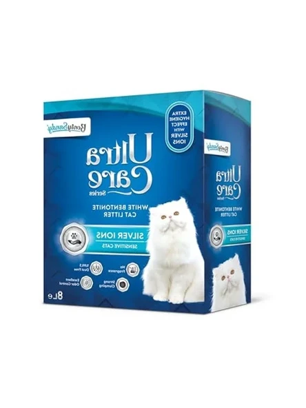 Gümüş İyonlu Hassas Kediler İçin Kedi Kumu 8L Ultra Care ürün görseli 1