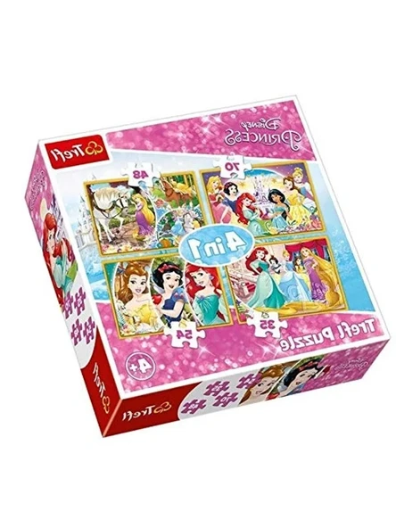 4 farklı puzzle içeren Disney Prensesleri Seti, 35+48+54+70 Parça ürün görseli 1