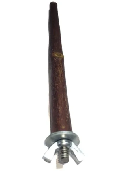 Ahşap Kuş Dalı Tünek, 22 cm Uzunluk, Metal Aparatlı ürün görseli 1