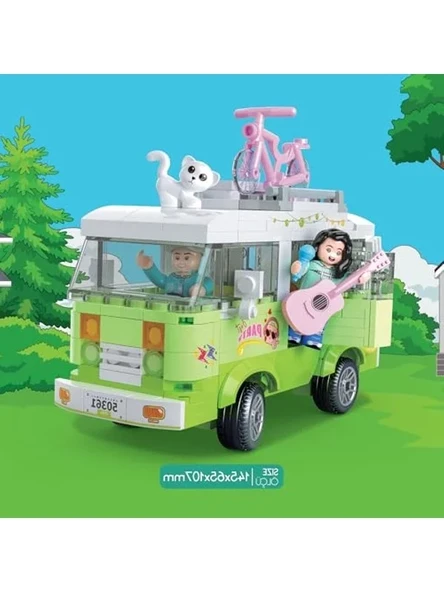 Eğitici Bloklar Seti, Işıklı Karavan Temalı, 304 Parça - Resim 2