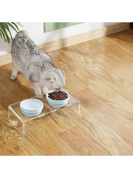 Çift Hazneli Seramik Mama ve Su Kabı ile Paspas Seti ürün görseli 1