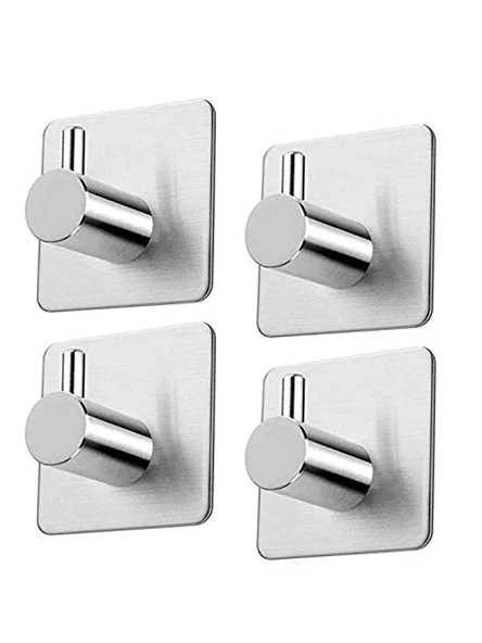 4 Adet Paslanmaz Çelik Banyo Askısı, Kendinden Yapışmalı Sistem ürün görseli 1
