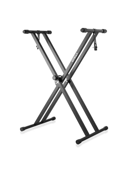 Klavye Standı - Ağır Hizmet Tipi Piyano Standı (NK13-3kg Çift Destekli) - Kilitleme Kayışları ile Piyano Klavye Standı - Klavye Çift X Stand - Çocuklar ve Yetişkinler için Klavye Müzik Standı (Siyah) ürün görseli 1
