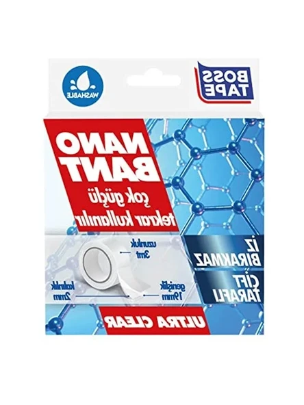 19 mm x 3 mt Çift Taraflı Nano Bant, Şeffaf Yapısıyla Kullanıma Uygun ürün görseli 1