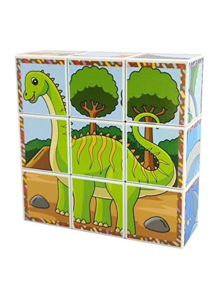 3D Manyetik Dinozor Puzzle Seti - 9 Mıknatıslı Küp ile Eğlenceli Öğrenim ürün görseli 1