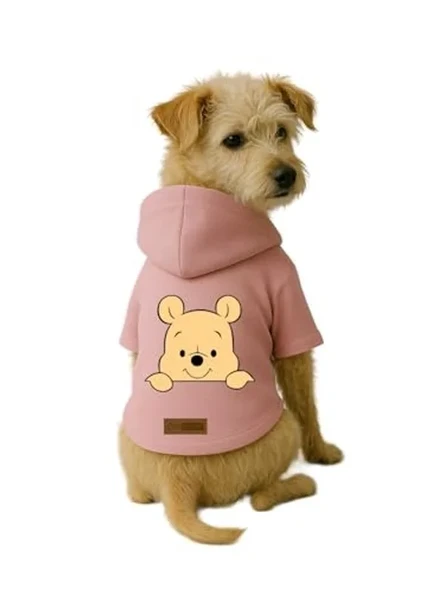 Kapüşonlu Pembe Renk Köpek ve Kedi Kıyafeti, Polarlı ürün görseli 1