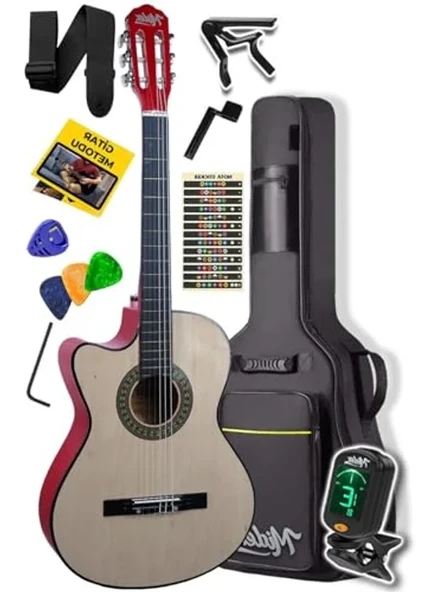 Klasik Gitar, 4/4 Boyut ve Ayarlanabilir Sap ile Kesik Kasa ürün görseli 1