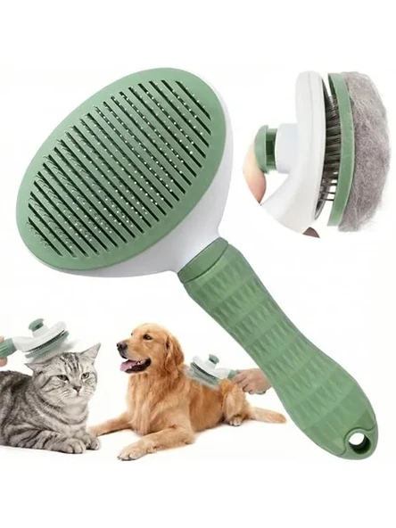 Kendini temizleyen kedi köpek tarağı, ergonomik ve pratik tasarım ürün görseli 1