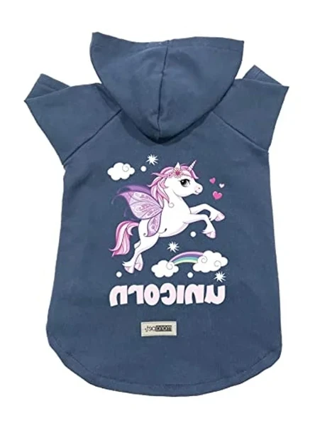 Lacivert kapüşonlu polar sweatshirt, XS beden, köpek ve kedi için ürün görseli 1