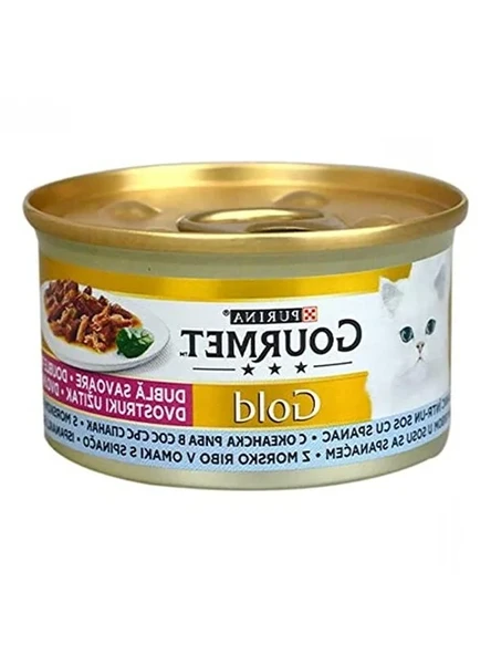 Kedi Konservesi, Okyanus Balığı ve Ispanaklı, 85 gr x 24 Paket ürün görseli 1