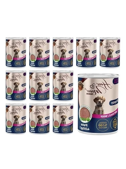 Yavru köpekler için biftekli pate, 400 gramlık 12 adet set ürün görseli 1