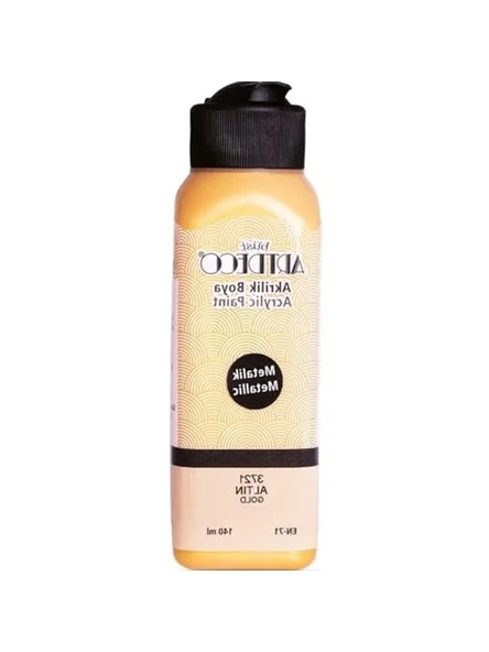 Metalik Akrilik Boya, 140ml, Altın Renk Seçeneği ürün görseli 1