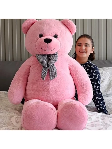 Pembe Papyonlu Dev Pelüş Papyonlu Ayı,Yumuşak ve Sevimli Büyük Boy Oyuncak,Sarılmalık,Papyonlu,Sevgiliye Hediye Ayıcık, (160 cm Pembe) ürün görseli 1