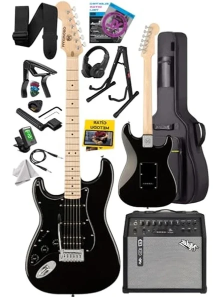 Amfili Elektro Gitar Seti - 50W SSH Klavye - Resim 2