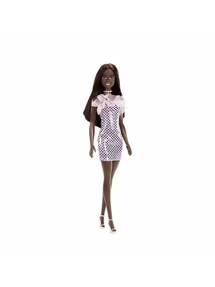 Pırıltılı Barbie - Pembe Pullu Elbise Siyahi ürün görseli 1