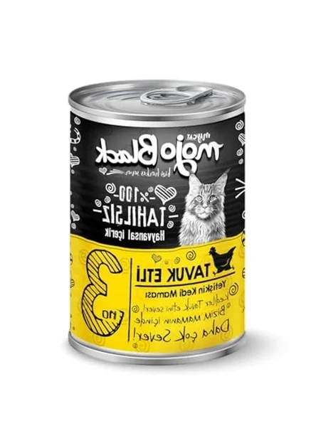 Mojo Black No:3 Tahılsız (400gr) Tavuk Etli Yetişkin Kedi Konservesi 12'Lİ ürün görseli 1