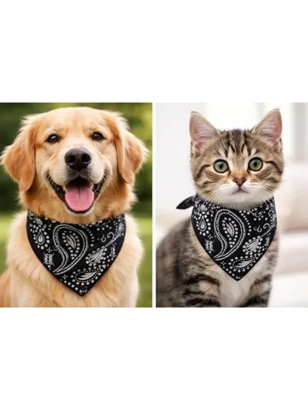TİNEKE EVCİL HAYVAN KÖPEK BOYUN TASMASI YAKALIK ÖNLÜK FULAR NO SİYAH (KÜÇÜK 330) ürün görseli 1
