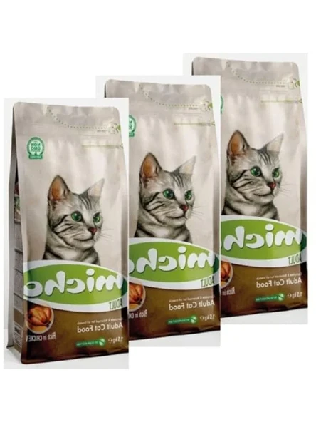 Tavuklu Yetişkin Kedi Maması, Hamsi ve Pirinçli, 1,5 kg x 3 Paket ürün görseli 1