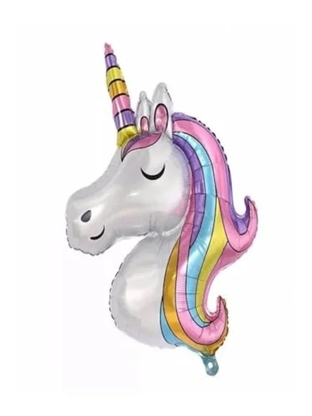 Büyük Boy Renkli Folyo Balon - Unicorn Temalı Doğum Günü ürün görseli 1