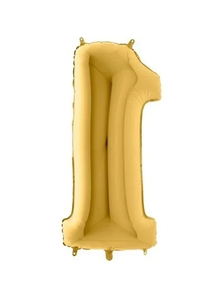 Altın Renk 36 cm 1 Rakamlı Folyo Balon ürün görseli 1