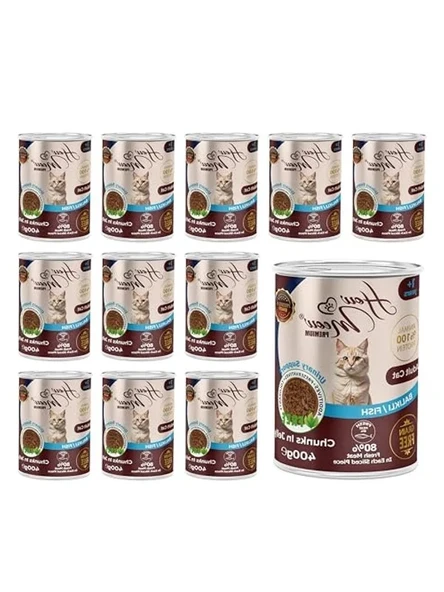 Balıklı ve Jöleli Yetişkin Kedi Konserve Mama 400 gr, 12 Adet ürün görseli 1