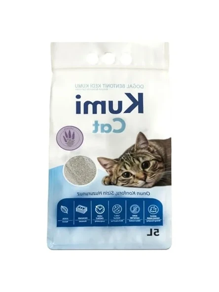 5 L Güçlü Topaklanan Bentonit Kedi Kumu, Lavanta Kokulu ürün görseli 1