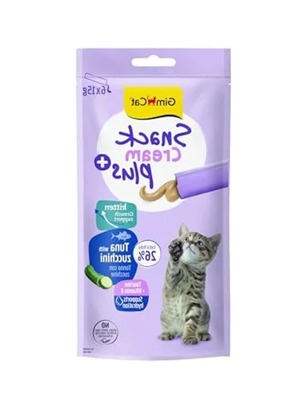 6x15 gr paketinde ton balığı ve kabak içeren kedi ödülü, lezzetli atıştırmalık ürün görseli 1