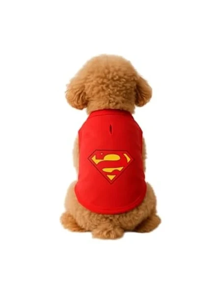 Kırmızı süperman atlet, küçük ırk kedi ve köpekler için ürün görseli 1