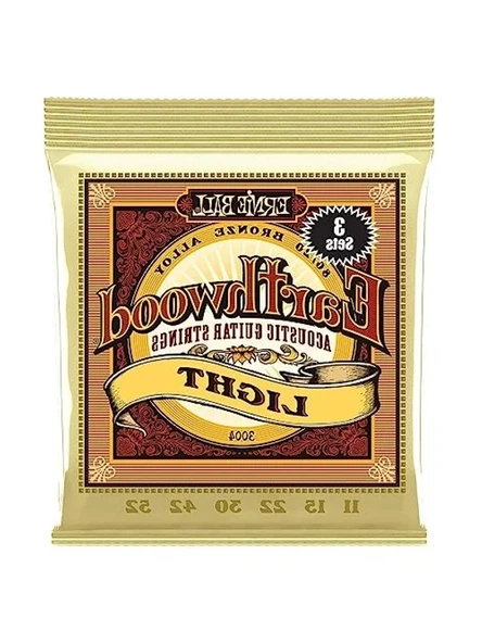 Ernie Ball Earthwood Light 80/20 Bronze Acoustic Guitar Strings 3-Pack - 11-52 Gauge ürün görseli 1