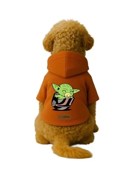 Turuncu Renk Kapüşonlu Hoodie, Köpek ve Kedi Kıyafeti, Polarlı ürün görseli 1