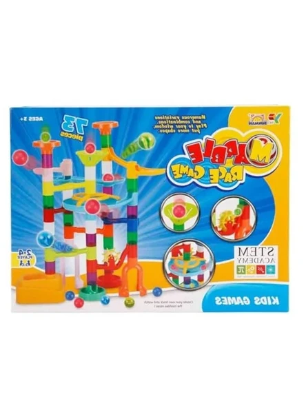 73 parçadan oluşan marble race oyun seti, eğlenceli yarış deneyimi ürün görseli 1