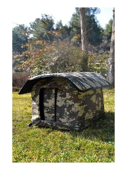 Isı ve Yağmur Korumalı Kamuflaj Desen Kedi Evi ürün görseli 1
