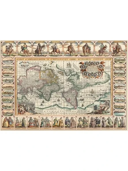 Eski Dünya Haritası 1000 Parça Puzzle - Resim 2
