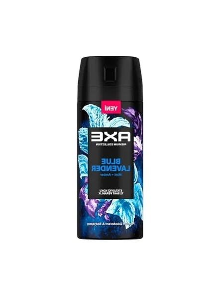 Erkekler için 150 ml sprey deodorant, mavi lavanta ve premium parfüm ürün görseli 1