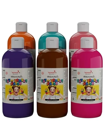 Renkli Parmak Boyası Seti: 6 Renk x 500 gr ile Yaratıcı Sanat Aktiviteleri ürün görseli 1
