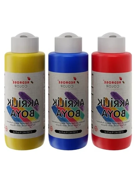 Kırmızı, Mavi, Sarı Akrilik Boya 3'lü Set 3x120 ml ürün görseli 1