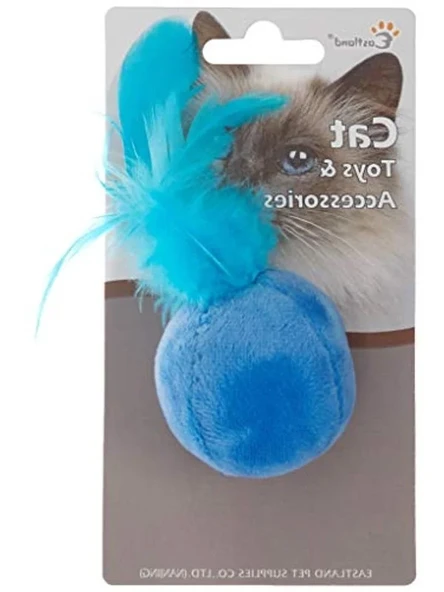 4.5 cm Karışık Renkli Kedi Otlu Tüylü Top Oyuncak ürün görseli 1