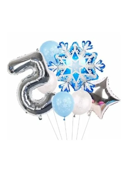 Kar Tanesi Temalı 5 Yaş Doğum Günü Balon Seti ile Eğlenceli Kutlamalar ürün görseli 1