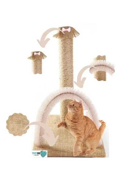 Pembe Renkli Kedi Kaşıma ve Tırmalama Tahtası ürün görseli 1