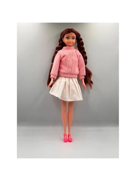 30 CM Giydirilebilir Prenses Bebek, Örgü Desenli Kombin ile Eğlenceli Oyun ürün görseli 1